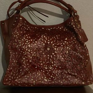 New Isabella Fiori Laser Cut Leather Tote/dust bag